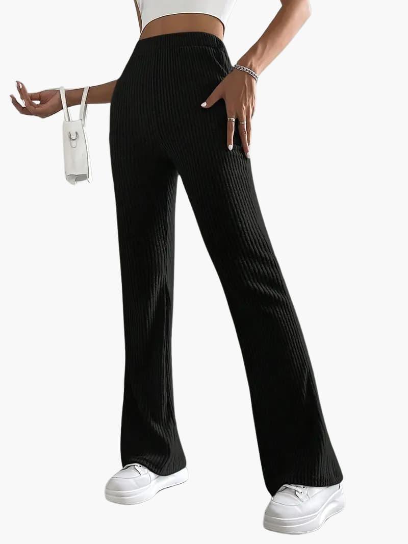 Lässige lange Hosen mit hoher Taille für Damen - SchmiedeMode