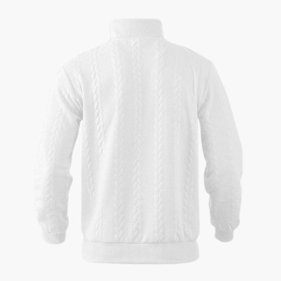 Klassischer Kabelstrickpullover mit Reißverschluss für Männer - SchmiedeMode