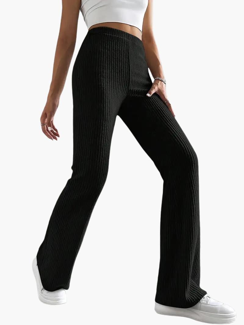 Lässige lange Hosen mit hoher Taille für Damen - SchmiedeMode