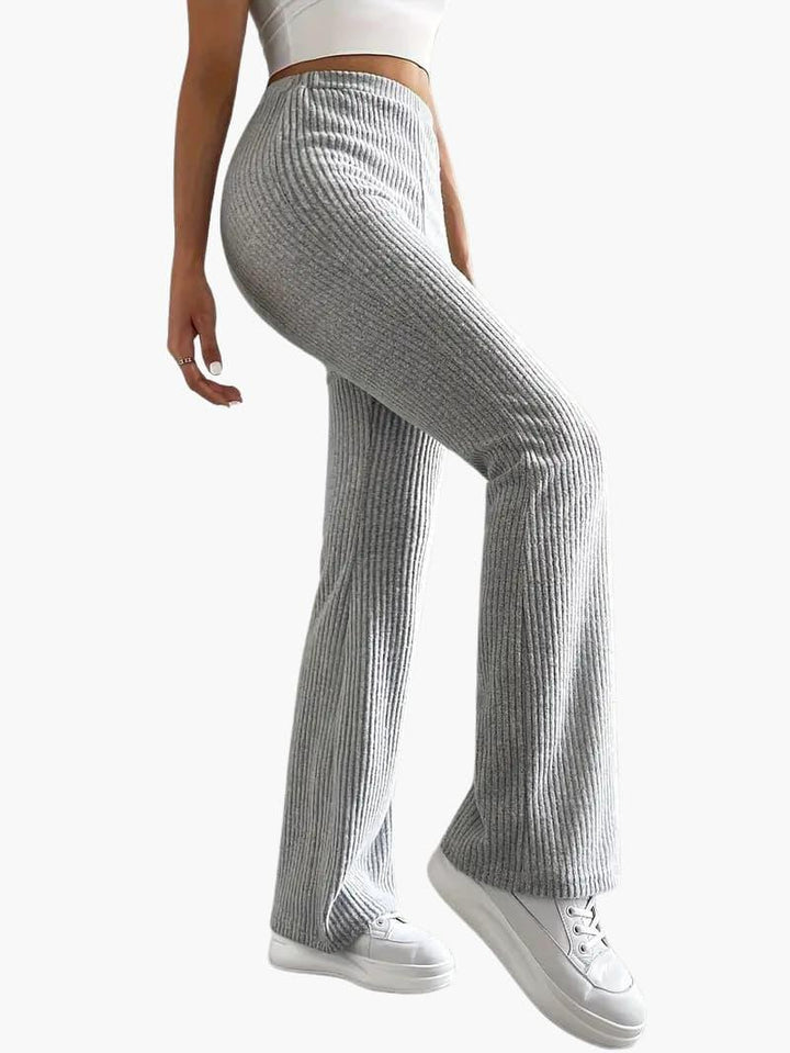 Lässige lange Hosen mit hoher Taille für Damen - SchmiedeMode