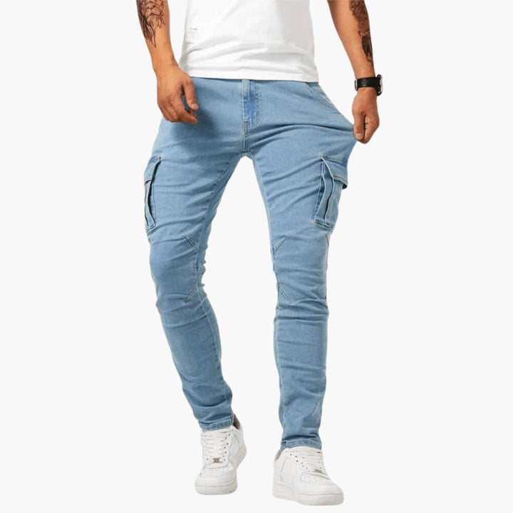 Stretch-Cargo-Jeans mit flexibler Passform für Herren - SchmiedeMode