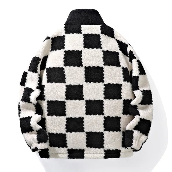 Herrenjacke Kariertes Muster mit Reißverschluss