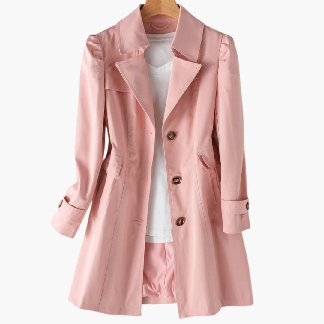 Damen Trenchcoat mit doppelt-knöpfigem Verschluss und verstellbarer Taille