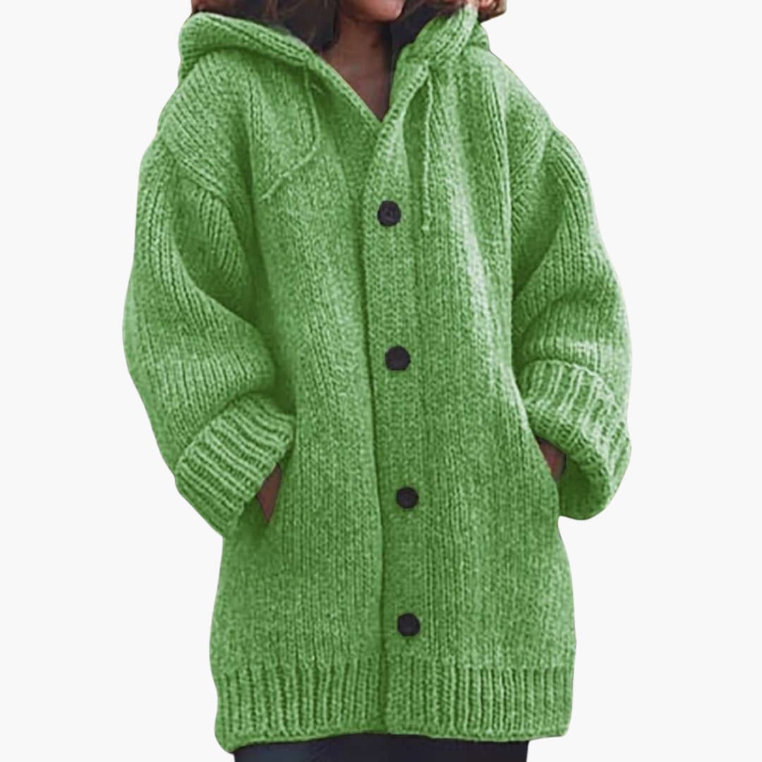 Langer Kapuzen Cardigan für Damen