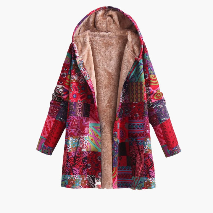 Damen jacke mit Kapuze und bedruckter Oberfläche