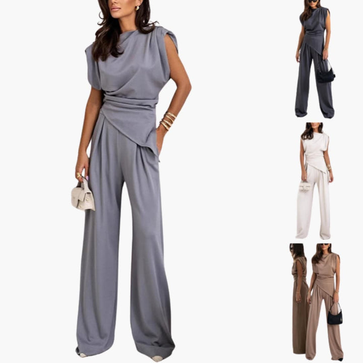Zweiteiler Damen - Eleganter Hosenanzug mit weitem Bein