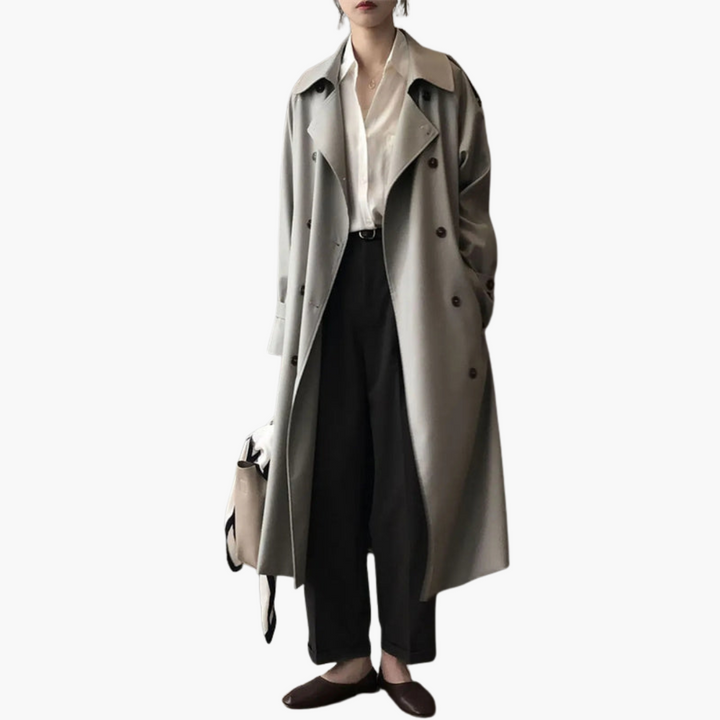 Damen Trenchcoat mit Reverskragen und Doppelknöpfen