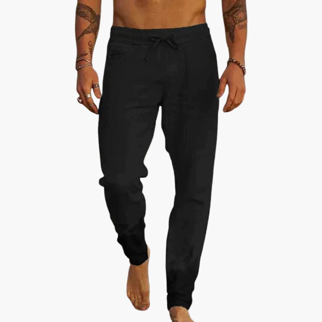Herren Sommerhose mit Tunnelzug und seitlichen Taschen