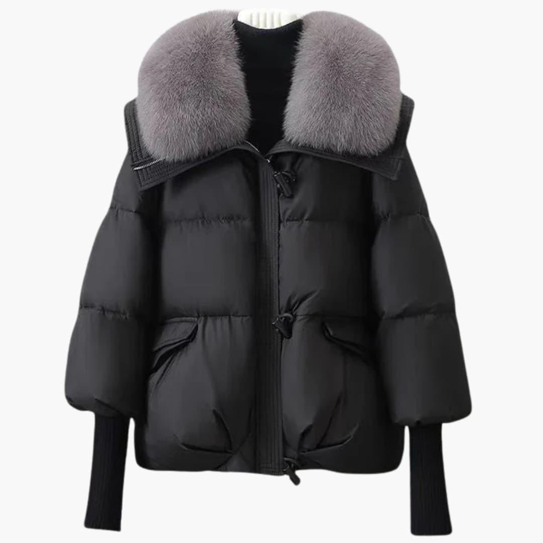 Elegante Winterjacke mit Kunstpelzkragen für Damen - SchmiedeMode