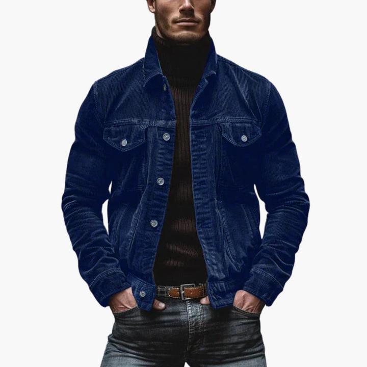 Herren Cordjacke mit Knöpfen und Taschen