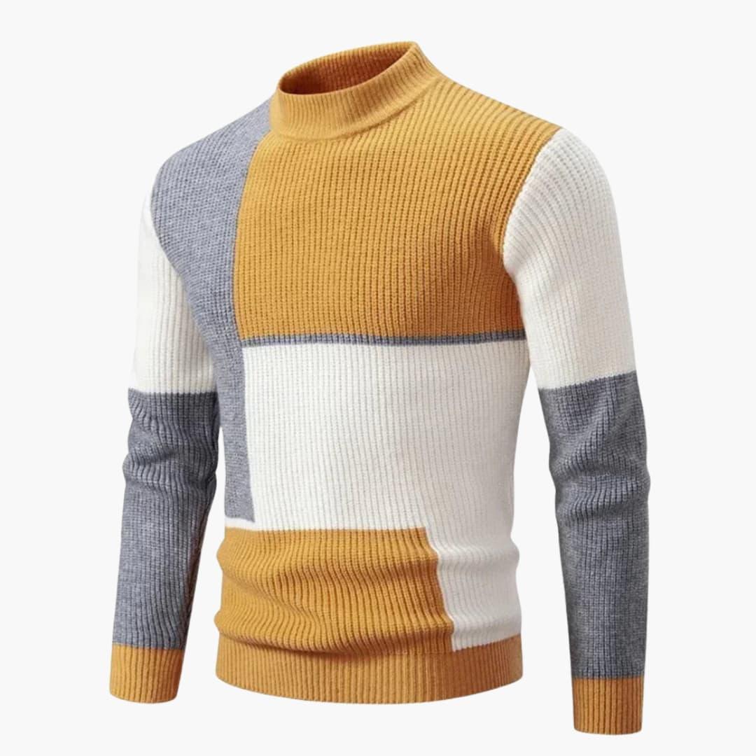 Vielseitiger Block-Design-Pullover für Männer - SchmiedeMode