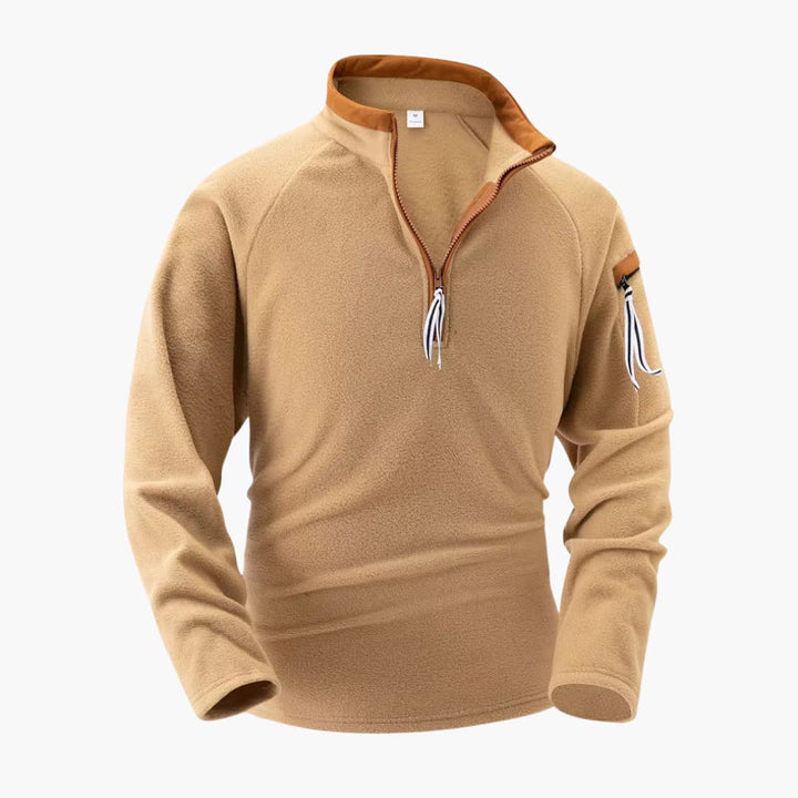 Herren pullover mit Reißverschluss am Halsausschnitt und Stehkragen