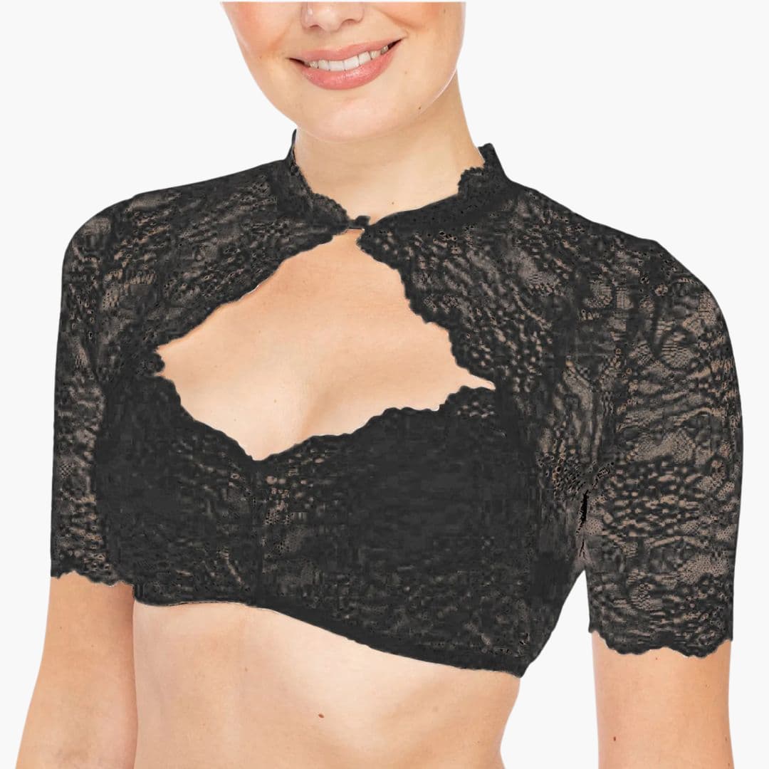 Spitzen Dirndl bluse mit Ausschnitt für Damen - Oktoberfest 2025