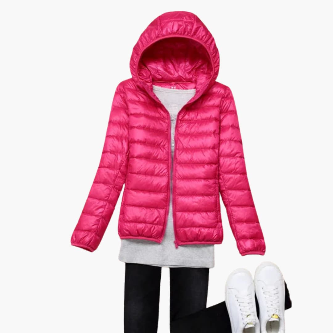 Ultraleichte Daunenjacke mit Kapuze für Damen