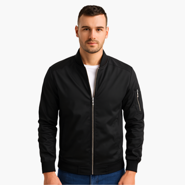 Herren Bomberjacke mit geripptem Saum und Ärmeltasche