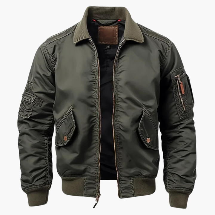 Herren Bomberjacke mit Kragen und Ärmeltasche