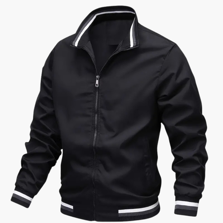 Herrenjacke mit Rippdetails und Frontreißverschluss
