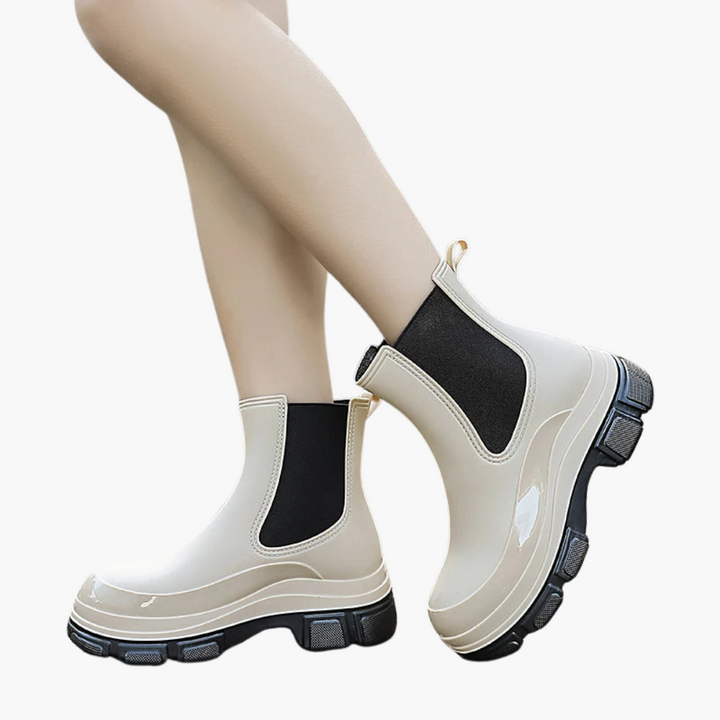 Damen Chelsea Stiefel mit elastischen Einsätzen und strukturierter Sohle
