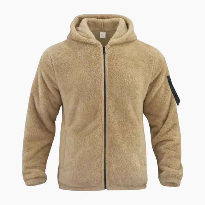 Herren Fleecejacke mit Kapuze und Reißverschluss
