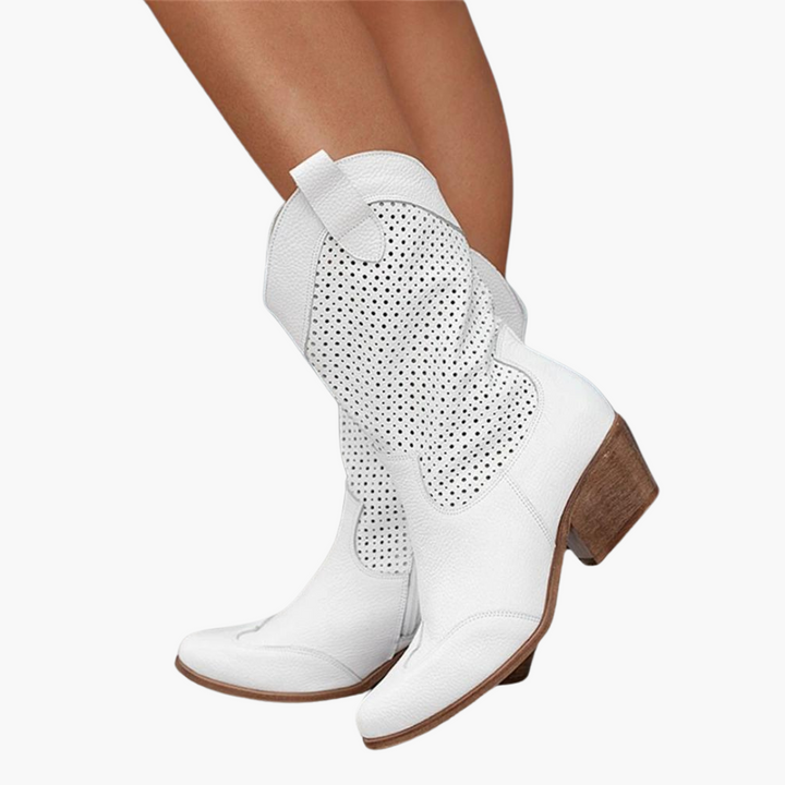 Cowboy Stiefel für Damen – Perforierte Western Stiefel