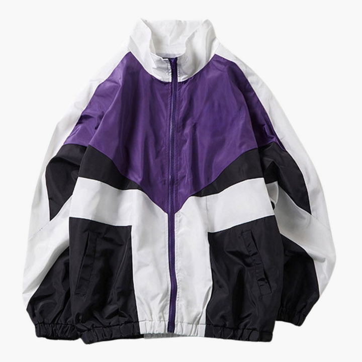 Herren Bomberjacke mit Reißverschluss und Colorblock Design