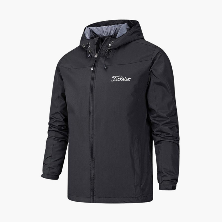 Herren Regenjacke mit Kapuze und Reißverschluss