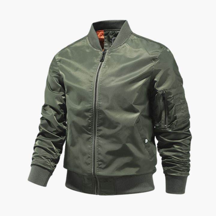 Herren Bomberjacke mit Reißverschluss und Ärmeltasche