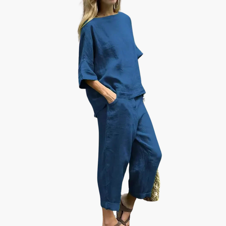 Zweiteiler Set Damen - Crop Top & Cropped Hose für den Sommer