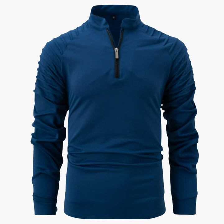 Herren pullover mit halbem Reißverschluss und langen Ärmeln