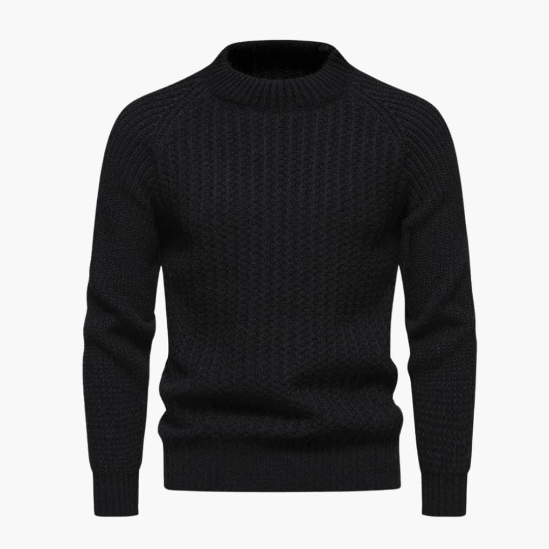 Herren pullover mit Rundhalsausschnitt und strukturierter Oberfläche