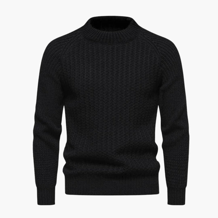 Herren pullover mit Rundhalsausschnitt und strukturierter Oberfläche