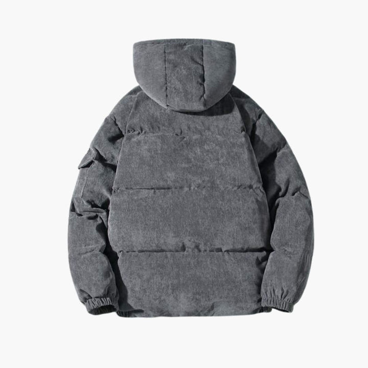 Herren Pufferjacke mit Kapuze und Reißverschlussverschluss