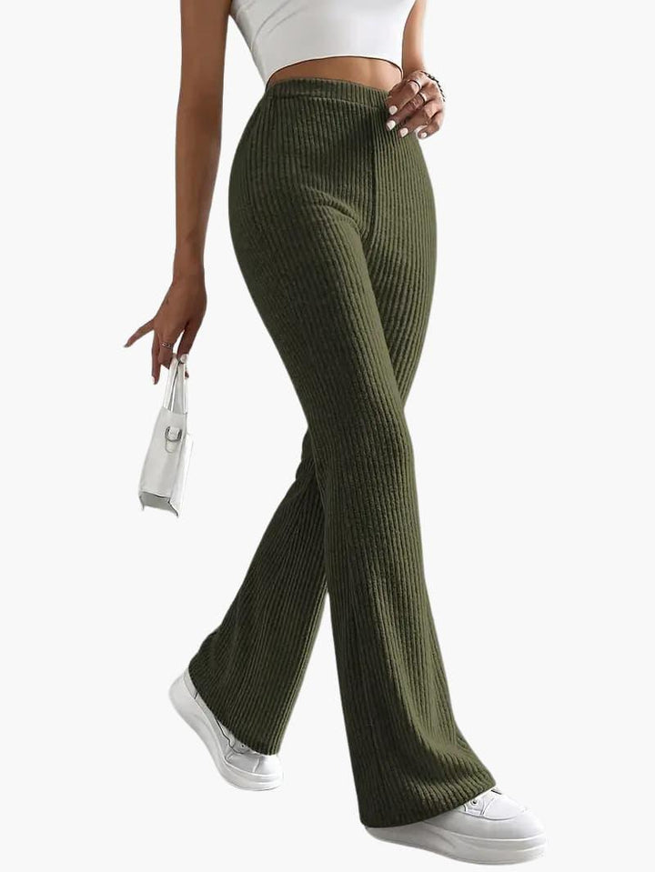 Lässige lange Hosen mit hoher Taille für Damen - SchmiedeMode