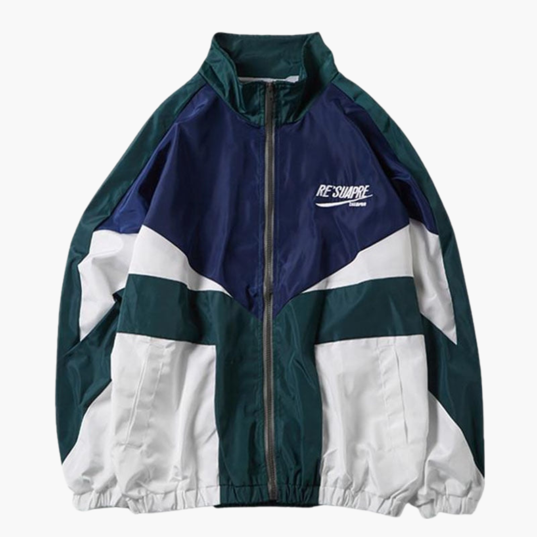 Herren Bomberjacke mit Reißverschluss und Colorblock Design