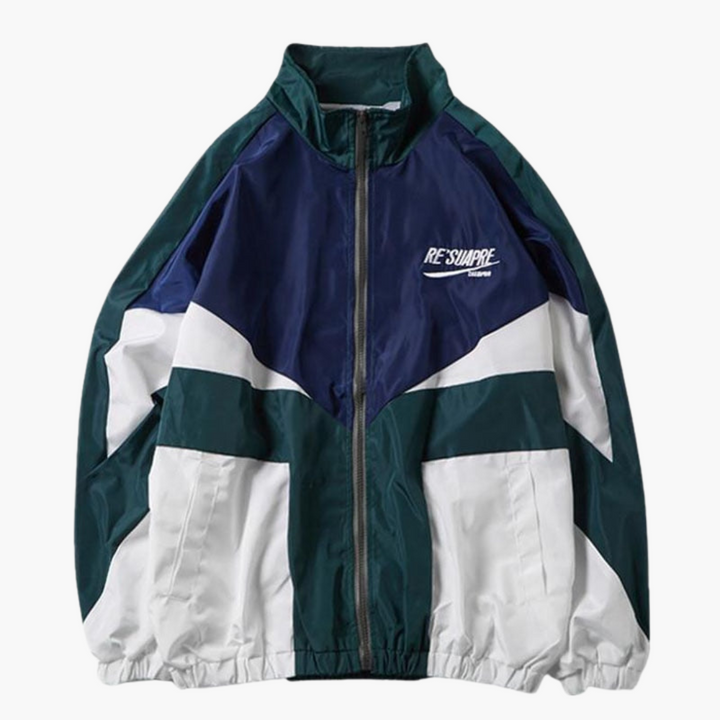 Herren Bomberjacke mit Reißverschluss und Colorblock Design