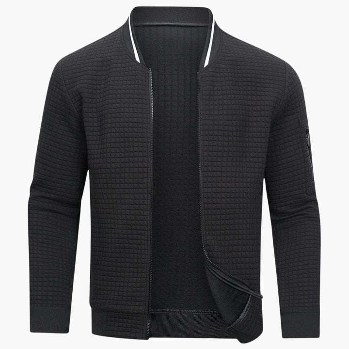 Herren Pullover mit Reißverschluss und Rippstruktur