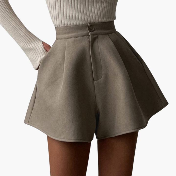 Falten Shorts mit weitem Schnitt - Damen Sommer Chic