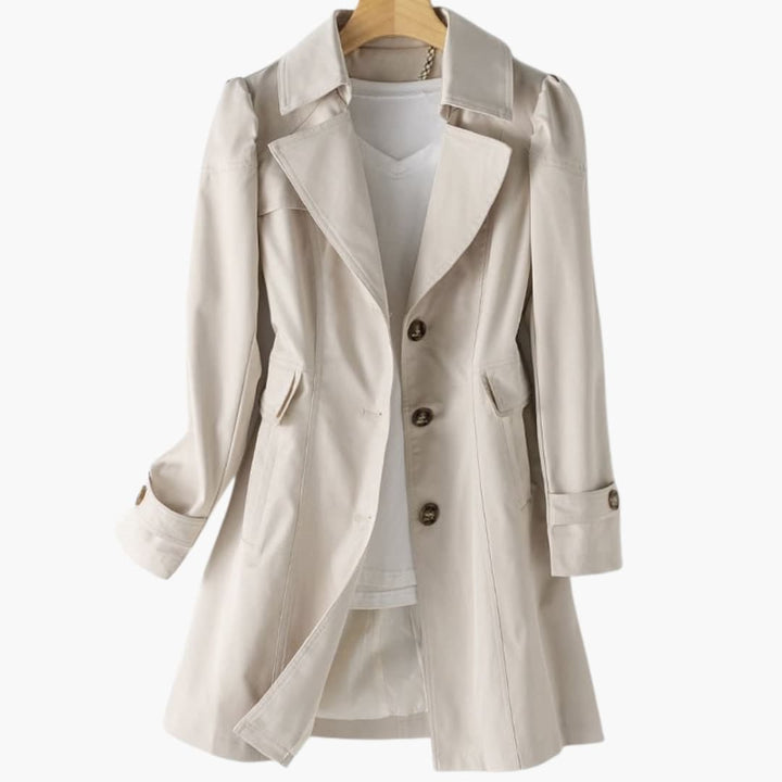 Damen Trenchcoat mit doppelt-knöpfigem Verschluss und verstellbarer Taille