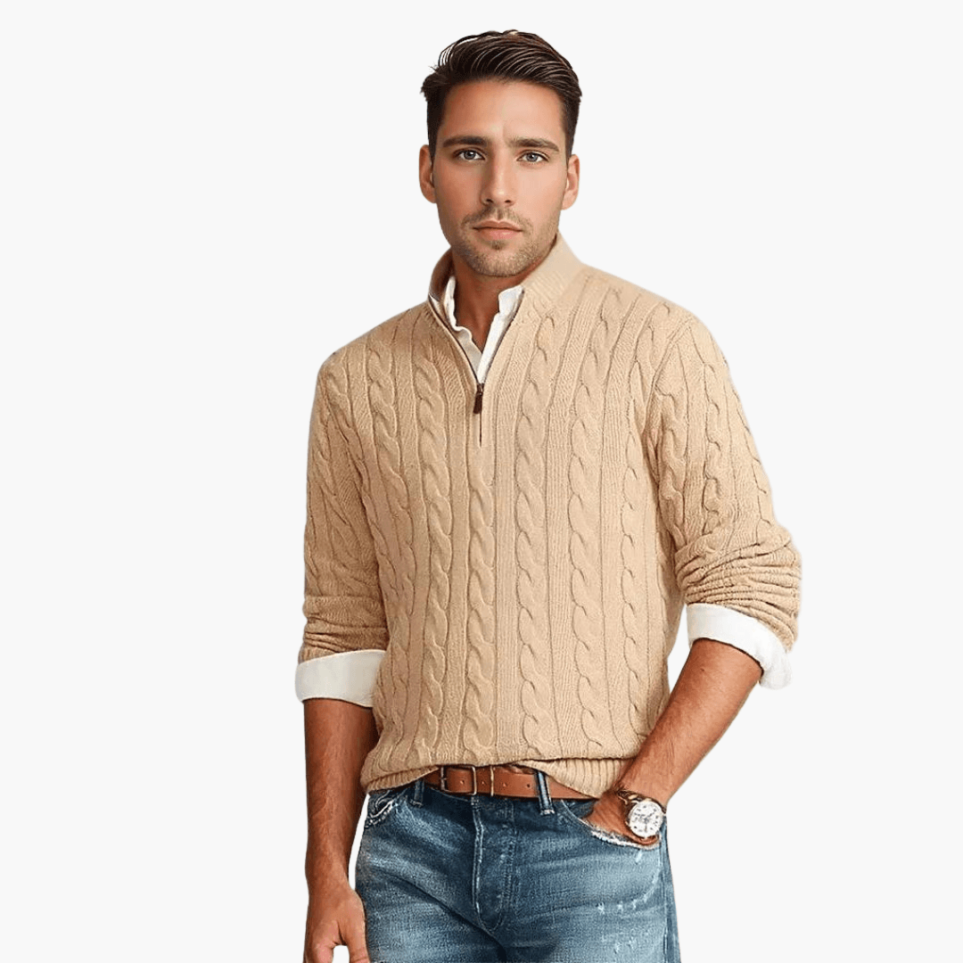 Eleganter Zopfstrickpullover für Männer - SchmiedeMode