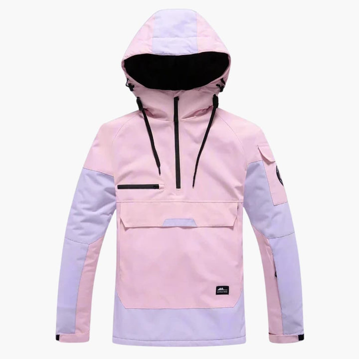 Unisex Skijacke mit Kapuze und Reißverschluss