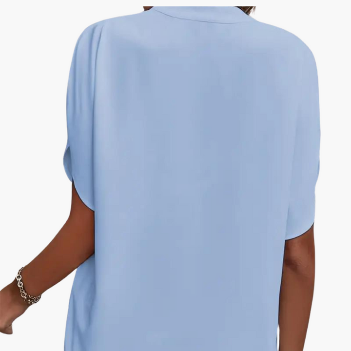 Bluse mit V-Ausschnitt für Damen – kurzarm und elegant