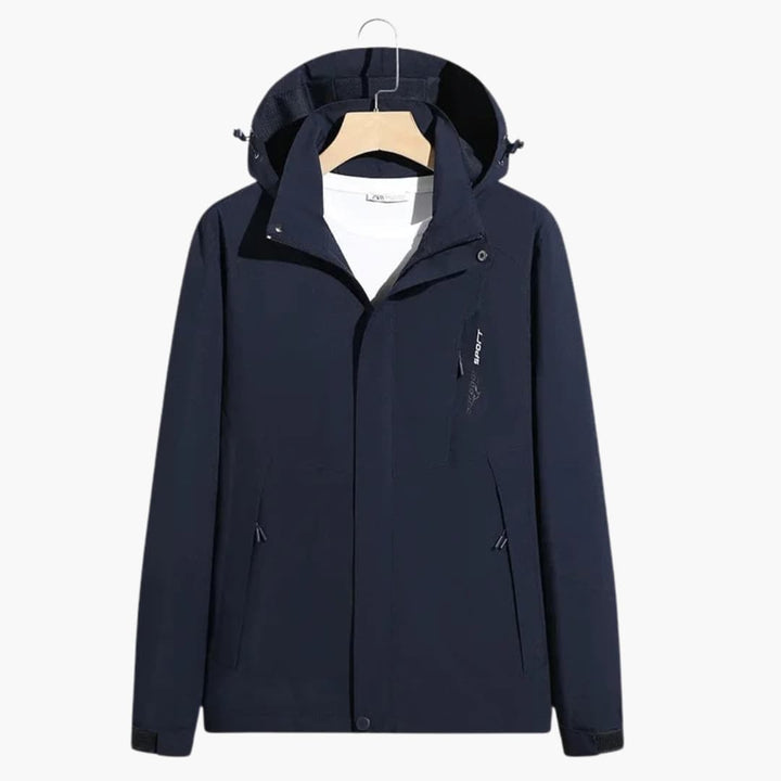 Unisex Skijacke mit Kapuze und Reißverschluss