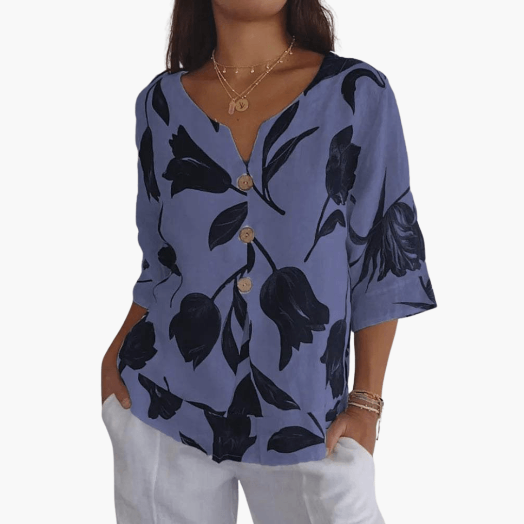 Stylische Bluse mit Blumendruck für Frauen - SchmiedeMode