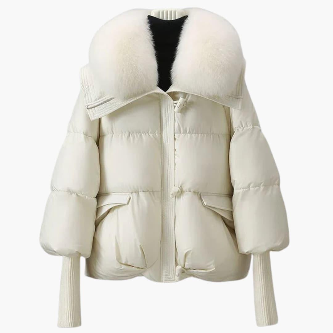 Elegante Winterjacke mit Kunstpelzkragen für Damen - SchmiedeMode