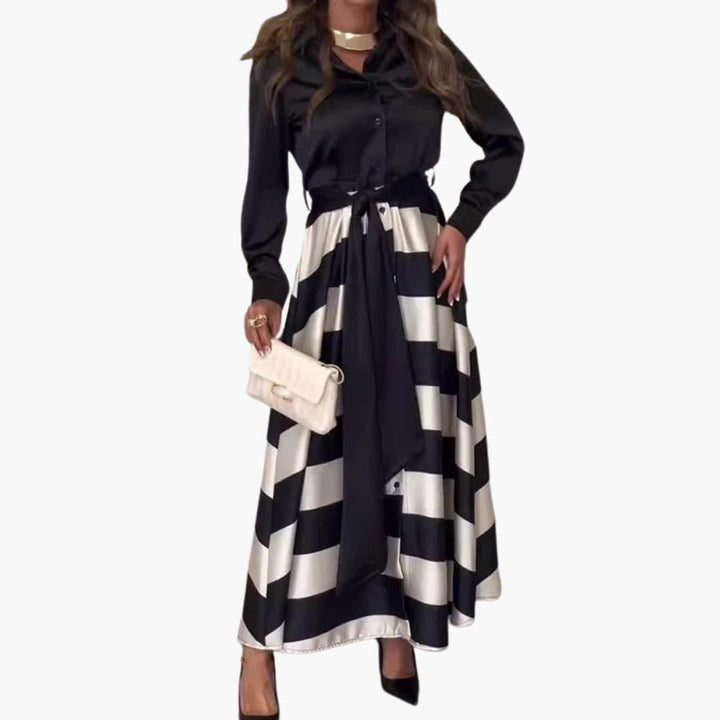 Elegantes Satin-Maxikleid für Damen - SchmiedeMode