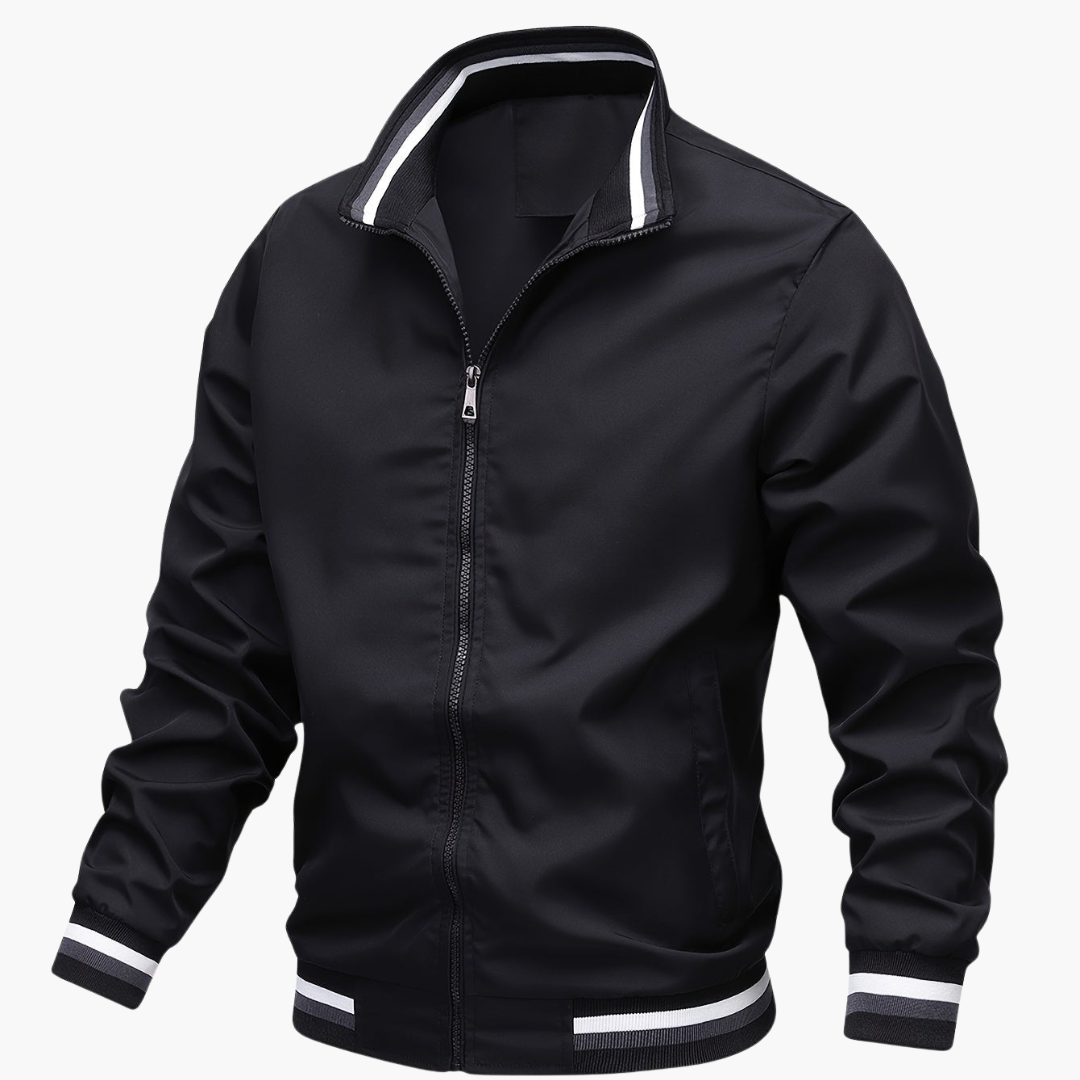 Herren Bomberjacke mit Reißverschluss und Rippkragen