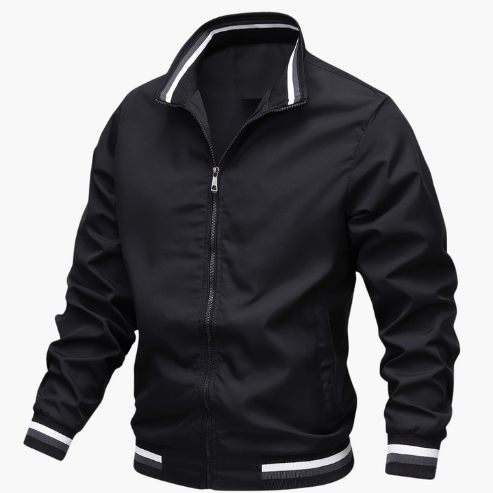Herren Bomberjacke mit Reißverschluss und Rippkragen