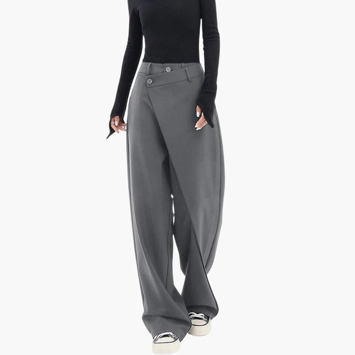 Asymmetrische Hosen mit schmaler Passform für Damen - SchmiedeMode