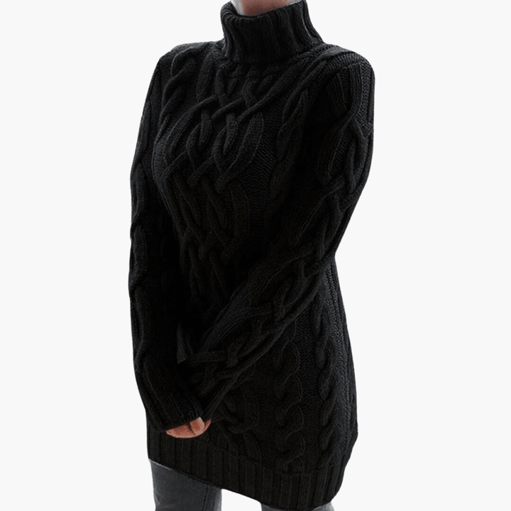 Eleganter weicher Rollkragenpullover aus Strick für Damen - SchmiedeMode