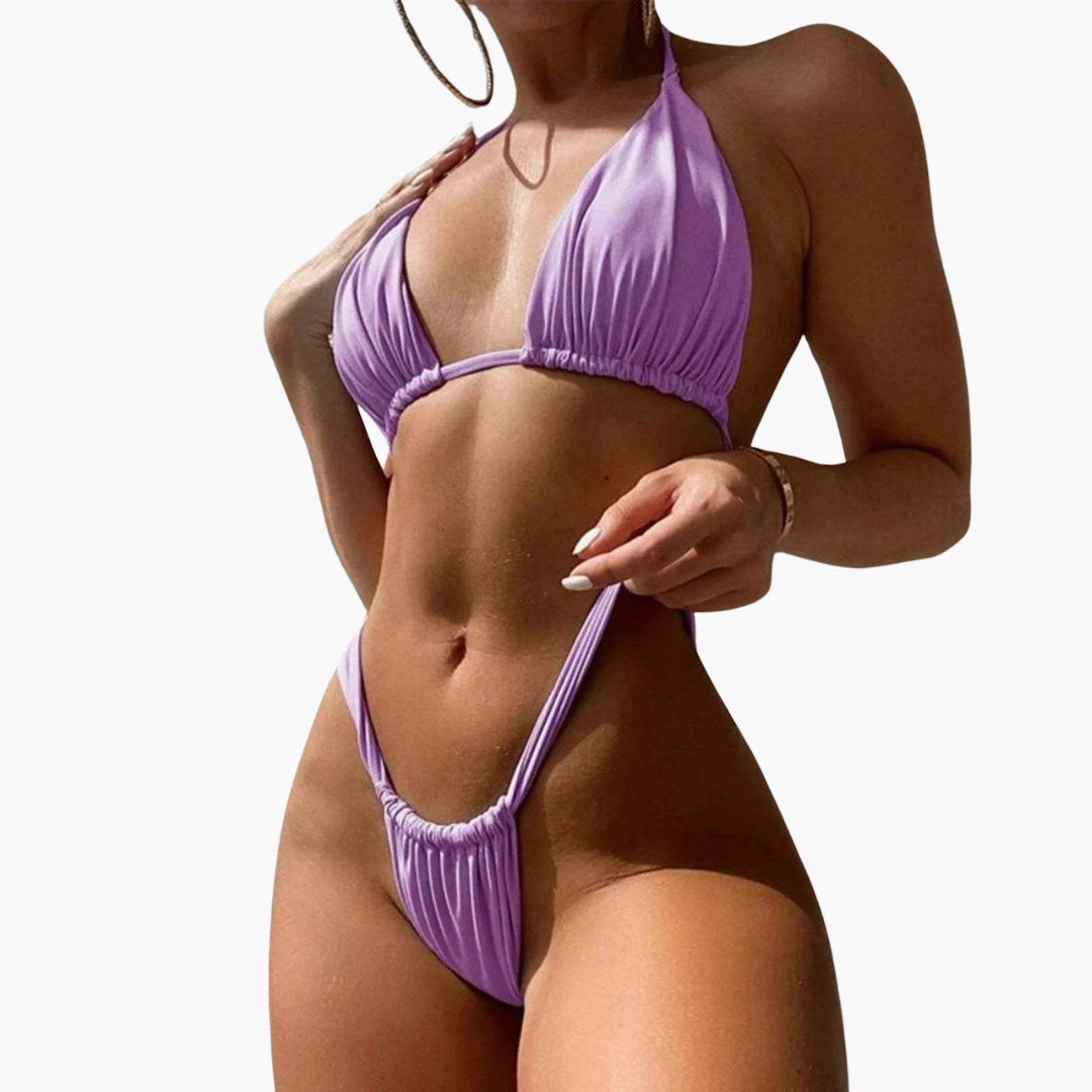String Bikini - Damen Micro Triangle Set mit Bindeträgern